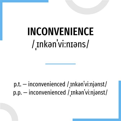 inconvenience auf deutsch|inconvenience verb.